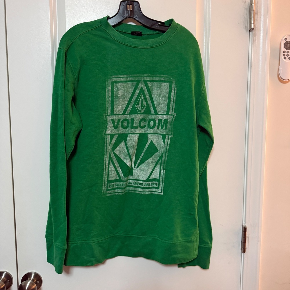 Volcom Men's Large Green Graphic Crewneck pullover Facets Of An Empire L/G